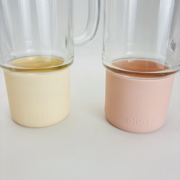 Lot Of 2 Ello 18 oz Glass Travel Mugs With Handle and Lid, Premium Glass. New. - Picture 5 of 10